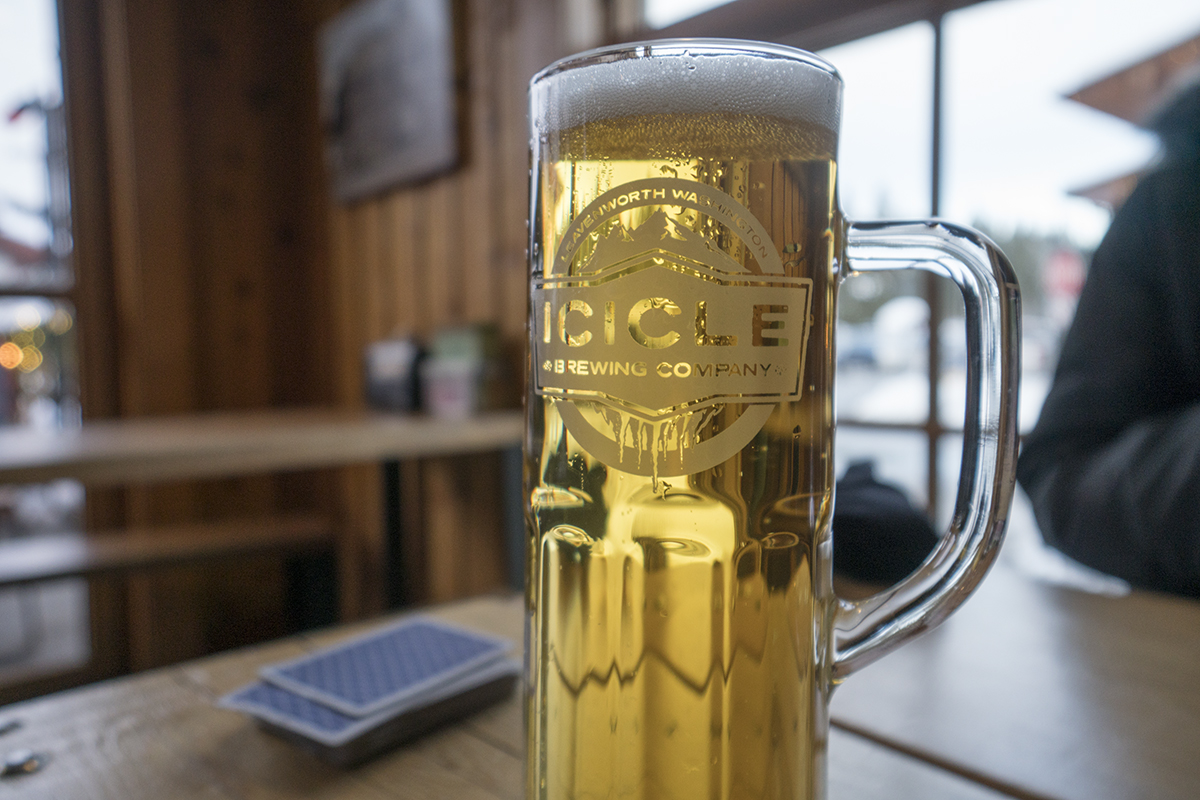 Enjoying local beers in Leavenworth